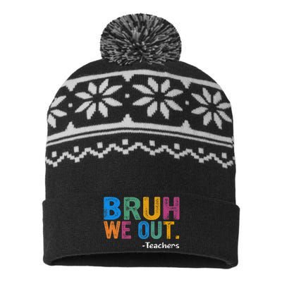 Cute End Of School Year Teacher Summer Bruh We Out Teachers USA-Made Snowflake Beanie