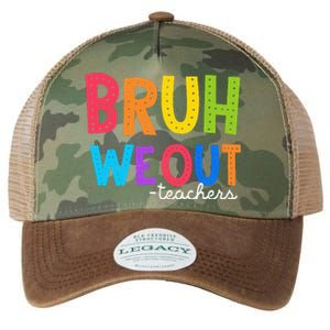 Cute End Of School Year Funny Summer Bruh We Out Teachers Legacy Tie Dye Trucker Hat