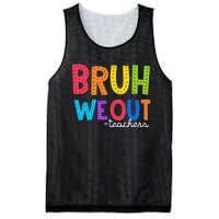 Cute End Of School Year Funny Summer Bruh We Out Teachers Mesh Reversible Basketball Jersey Tank