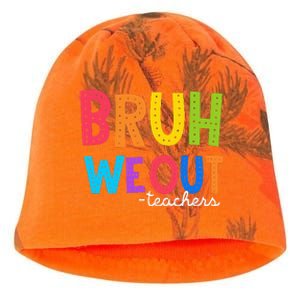 Cute End Of School Year Funny Summer Bruh We Out Teachers Kati - Camo Knit Beanie