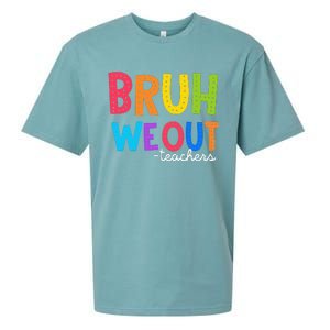 Cute End Of School Year Funny Summer Bruh We Out Teachers Sueded Cloud Jersey T-Shirt