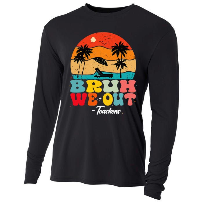 Cute End Of School Year Teachers Summer Bruh We Out Teachers Cooling Performance Long Sleeve Crew