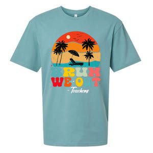 Cute End Of School Year Teachers Summer Bruh We Out Teachers Sueded Cloud Jersey T-Shirt