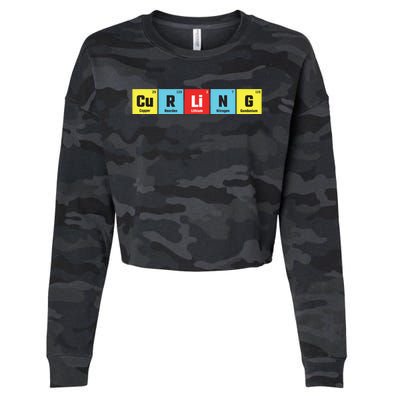 Curling Elementary Periodic Table Funny Gift Cropped Pullover Crew