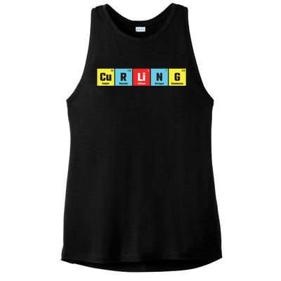 Curling Elementary Periodic Table Funny Gift Ladies PosiCharge Tri-Blend Wicking Tank