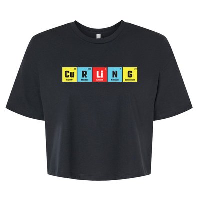 Curling Elementary Periodic Table Funny Gift Bella+Canvas Jersey Crop Tee