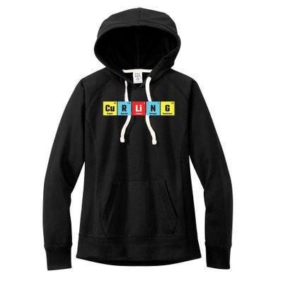 Curling Elementary Periodic Table Funny Gift Women's Fleece Hoodie