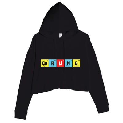 Curling Elementary Periodic Table Funny Gift Crop Fleece Hoodie