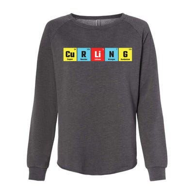 Curling Elementary Periodic Table Funny Gift Womens California Wash Sweatshirt