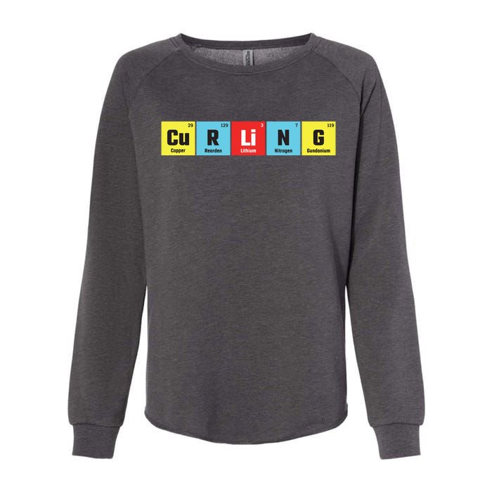 Curling Elementary Periodic Table Funny Gift Womens California Wash Sweatshirt