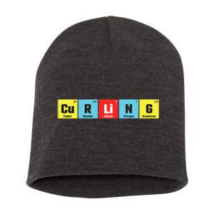 Curling Elementary Periodic Table Funny Gift Short Acrylic Beanie