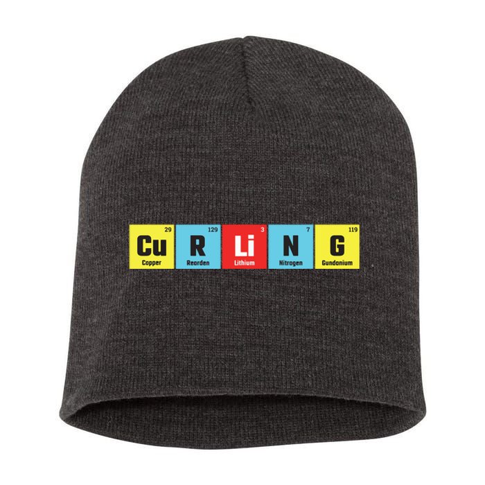 Curling Elementary Periodic Table Funny Gift Short Acrylic Beanie