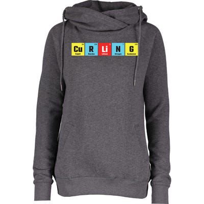 Curling Elementary Periodic Table Funny Gift Womens Funnel Neck Pullover Hood