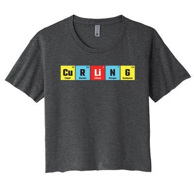 Curling Elementary Periodic Table Funny Gift Women's Crop Top Tee