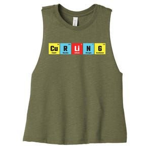 Curling Elementary Periodic Table Funny Gift Women's Racerback Cropped Tank