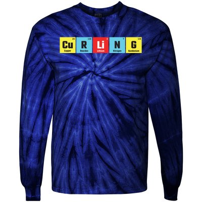 Curling Elementary Periodic Table Funny Gift Tie-Dye Long Sleeve Shirt