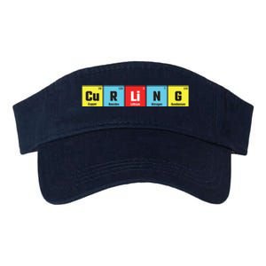 Curling Elementary Periodic Table Funny Gift Valucap Bio-Washed Visor