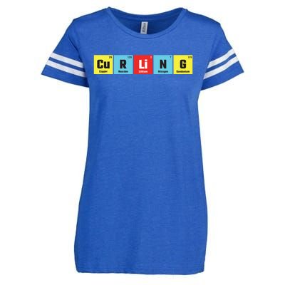 Curling Elementary Periodic Table Funny Gift Enza Ladies Jersey Football T-Shirt