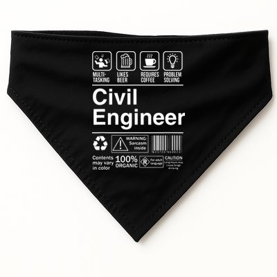 Civil Engineer Product Label Funny Gift USA-Made Doggie Bandana