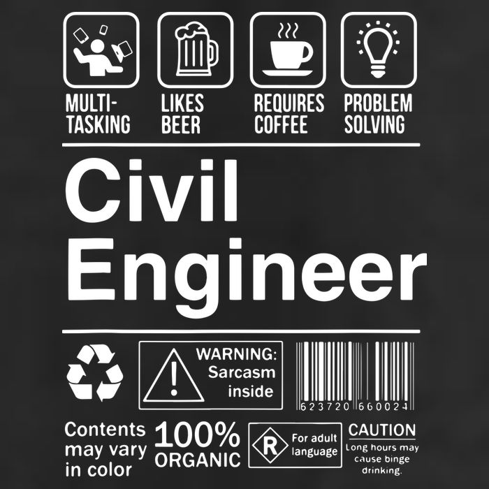 Civil Engineer Product Label Funny Gift Adult Drive Performance Visor