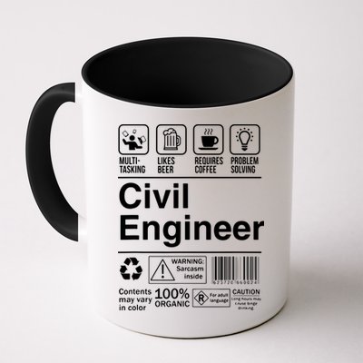 Civil Engineer Product Label Funny Gift Mug