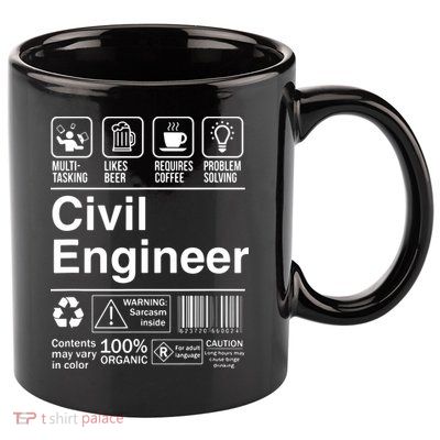 Civil Engineer Product Label Funny Gift 11oz C Handle Ceramic Mug