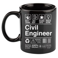 Civil Engineer Product Label Funny Gift 11oz C Handle Ceramic Mug