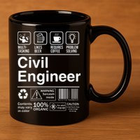 Civil Engineer Product Label Funny Gift 11oz C Handle Ceramic Mug