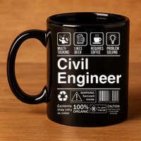 Civil Engineer Product Label Funny Gift 11oz C Handle Ceramic Mug