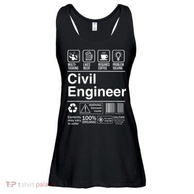 Civil Engineer Product Label Funny Gift Ladies Essential Flowy Tank