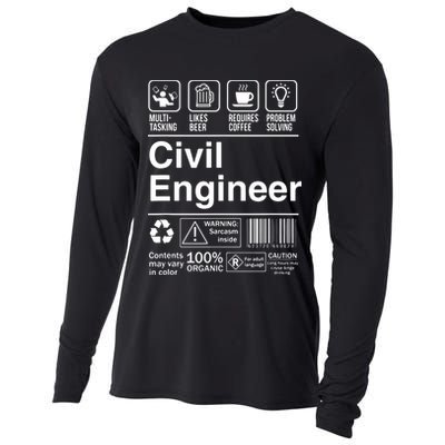 Civil Engineer Product Label Funny Gift Cooling Performance Long Sleeve Crew