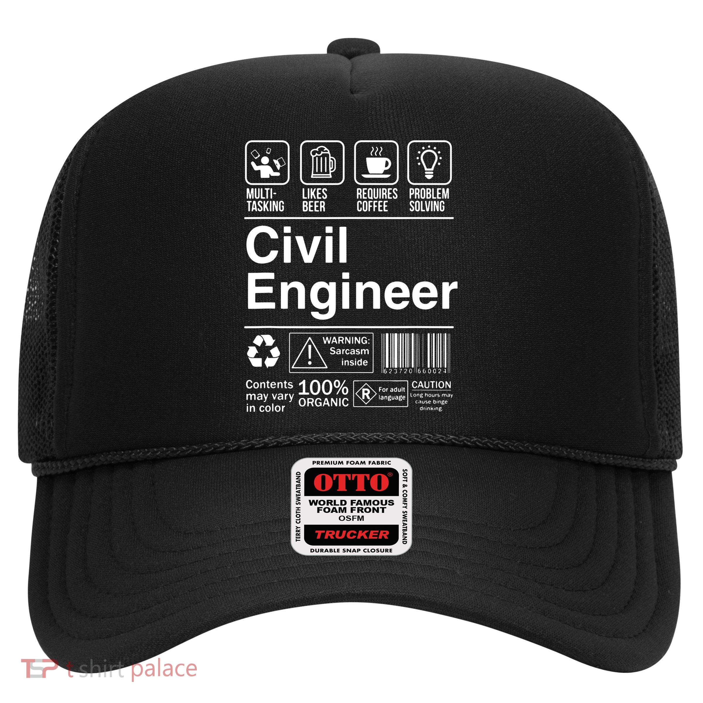 Civil Engineer Product Label Funny Gift Trucker Hat