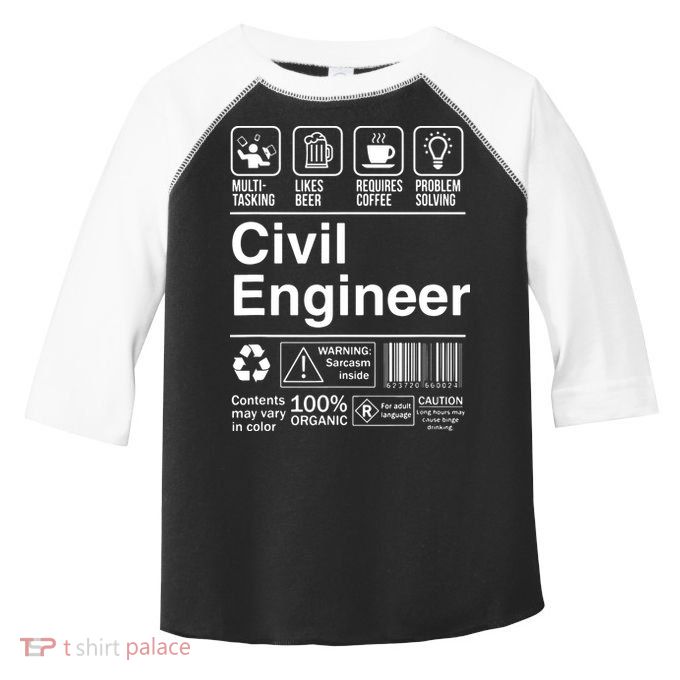 Civil Engineer Product Label Funny Gift Toddler Fine Jersey T-Shirt