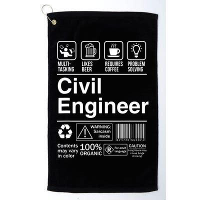 Civil Engineer Product Label Funny Gift Golf Towel