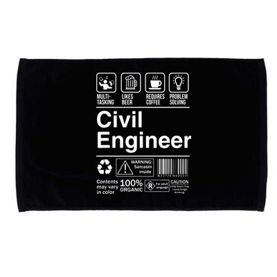 Civil Engineer Product Label Funny Gift Microfiber Hand Towel
