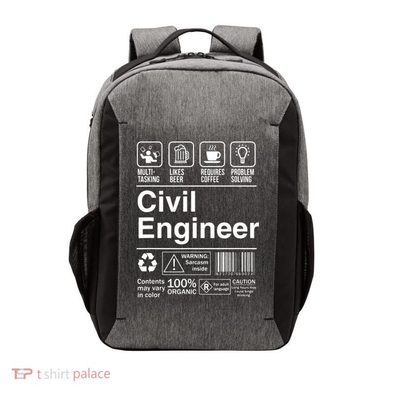 Civil Engineer Product Label Funny Gift Vector Backpack