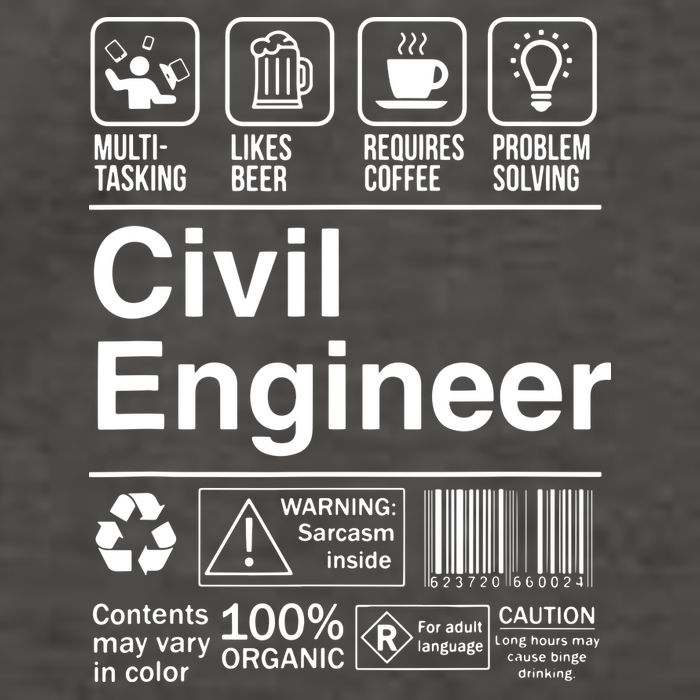 Civil Engineer Product Label Funny Gift Vector Backpack