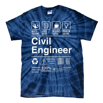 Civil Engineer Product Label Funny Gift Tie-Dye T-Shirt