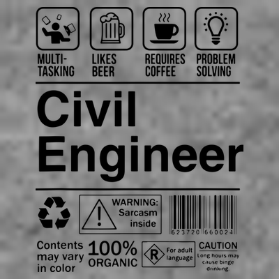 Civil Engineer Product Label Funny Gift T-Shirt