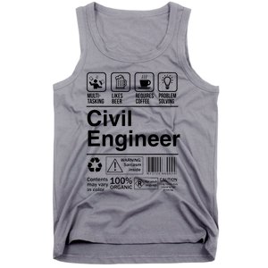 Civil Engineer Product Label Funny Gift Tank Top