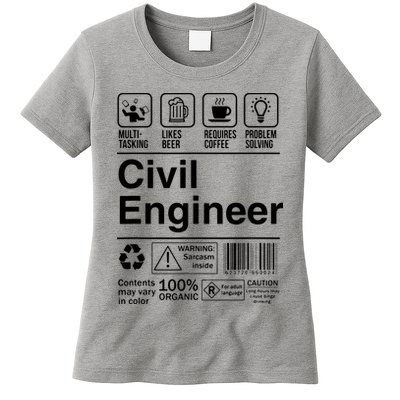 Civil Engineer Product Label Funny Gift Womens T-Shirt