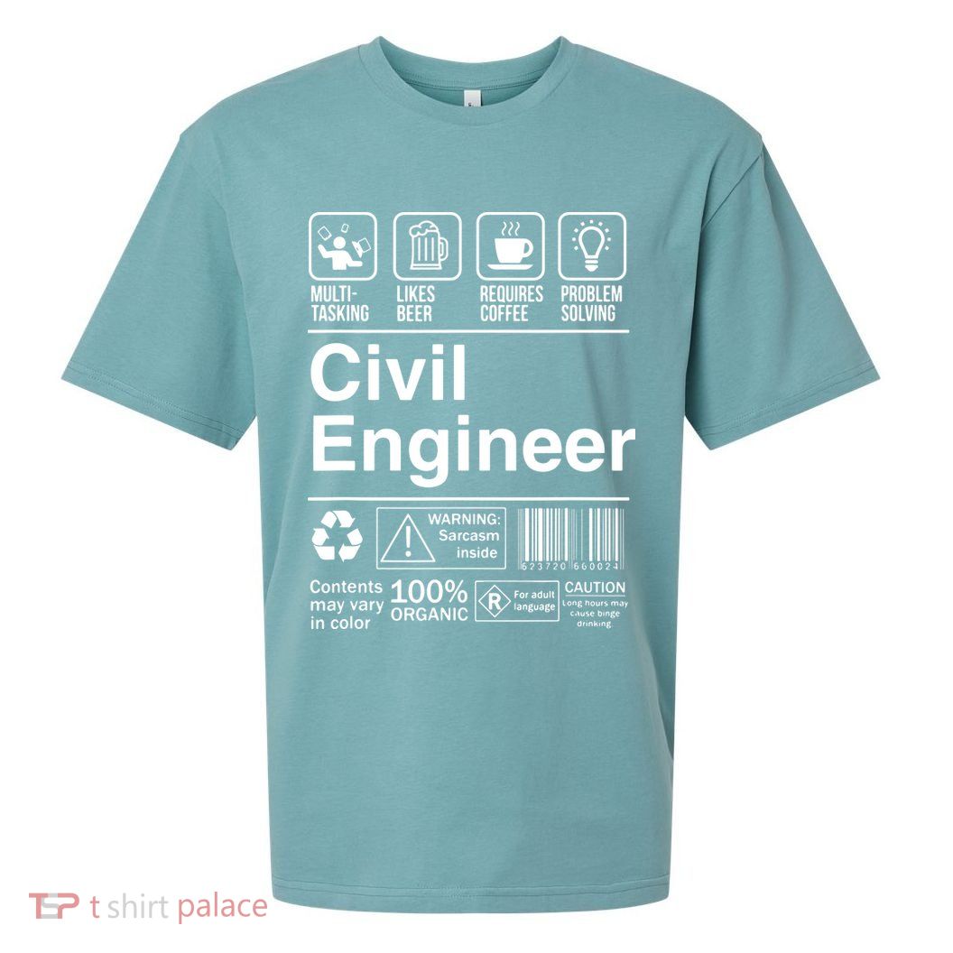 Civil Engineer Product Label Funny Gift Sueded Cloud Jersey T-Shirt