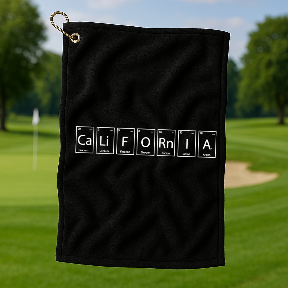 CaLiFORnIA Elements Periodic Table Golf Towel