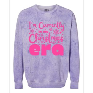 Christmas Era Pink Candycore Holiday Movie Watching Gift Colorblast Crewneck Sweatshirt