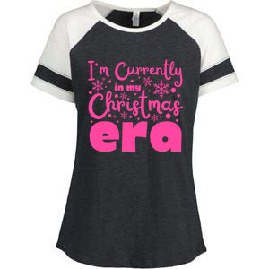 Christmas Era Pink Candycore Holiday Movie Watching Gift Enza Ladies Jersey Colorblock Tee