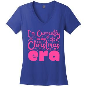 Christmas Era Pink Candycore Holiday Movie Watching Gift Women's V-Neck T-Shirt