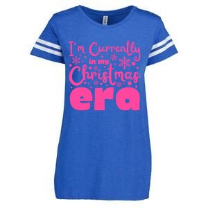 Christmas Era Pink Candycore Holiday Movie Watching Gift Enza Ladies Jersey Football T-Shirt