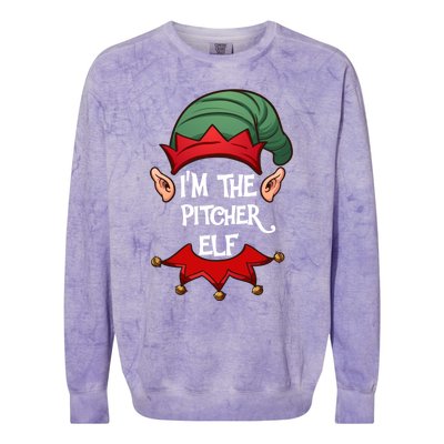 Christmas Elf Pajama IM The Pitcher Elf Christmas Gift Colorblast Crewneck Sweatshirt