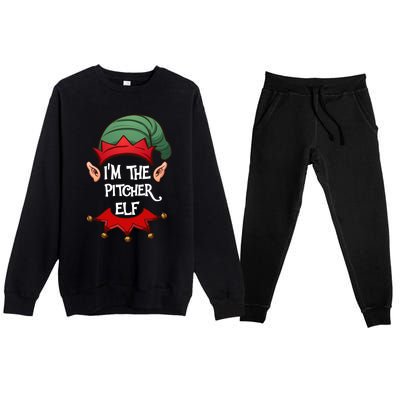 Christmas Elf Pajama IM The Pitcher Elf Christmas Gift Premium Crewneck Sweatsuit Set