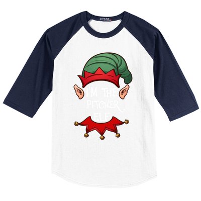 Christmas Elf Pajama IM The Pitcher Elf Christmas Gift Baseball Sleeve Shirt